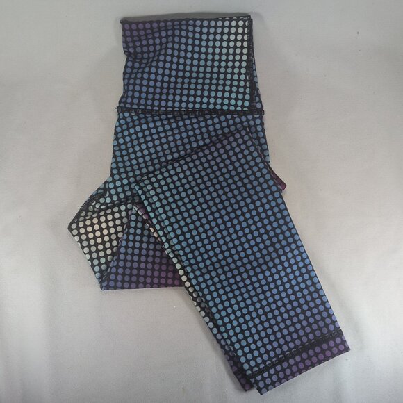 Lululemon 6 Blue Cosmic Dot Leggings Wunder Under Pant III 25" 7/8 Full on Luon - Picture 1 of 12